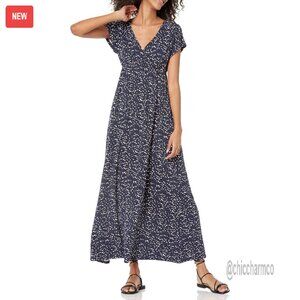 Rayon Stretch Jersey Maxi Dress with V-Neck and Dolman Sleeves